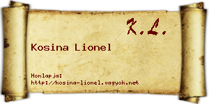 Kosina Lionel névjegykártya